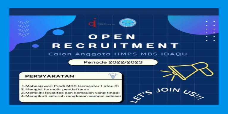 HMPS MBS Idaqu Divisi PSDM Menyelenggarakan Open Recruitmen  Calon Anggota Baru